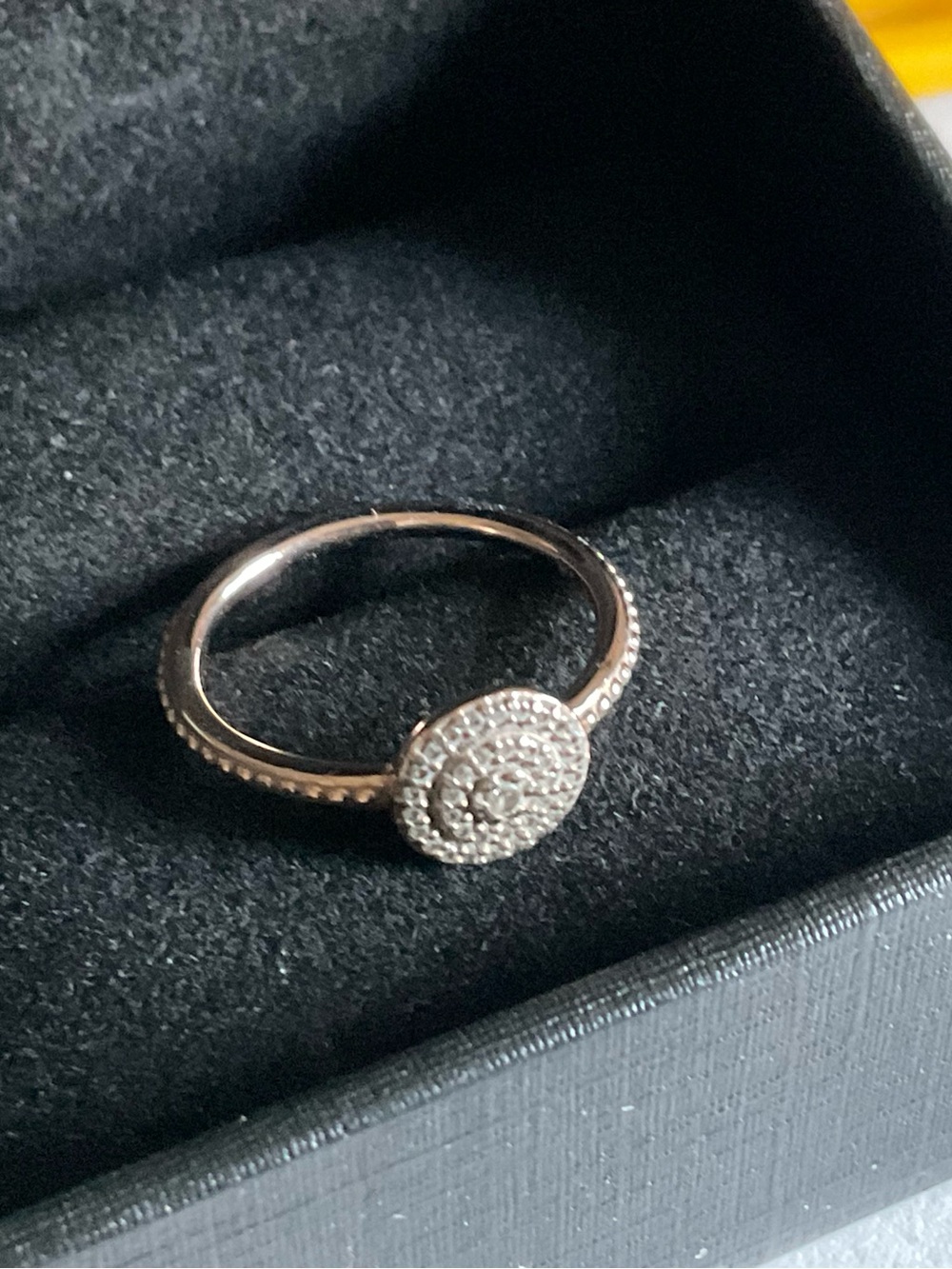 Pandora Rose Gold Pavé Disc Ring